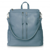 Rucsac tip geanta de dama, din piele naturala, DiAmanti Cerullo Albastru Denim Deschis